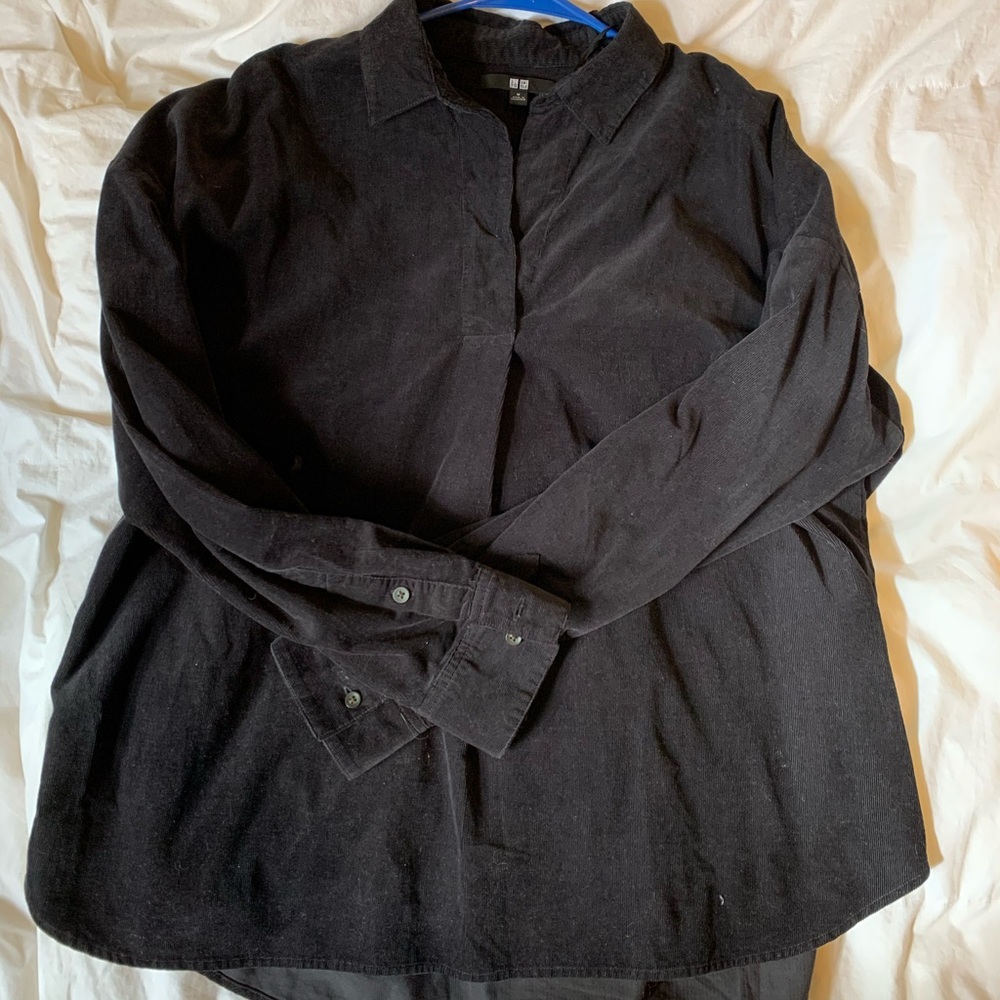 Uniqlo black corduroy shirt